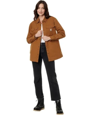 Carhartt Rugged Flex® Loose Fit Canvas Fleece-Lined Shirt Jacket | Coats & Outerwear -Carttha Shop 61ygmLN0eL. AC SR736920