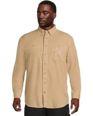Carhartt Big & Tall Flame-Resistant Force Original Fit Lightweight Long Sleeve Button Front Shirt | Shirts & Tops