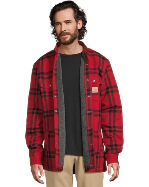 Carhartt Relaxed Fit Flannel Sherpa-Lined Shirt Jacket | Shirts & Tops