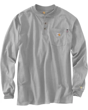 Carhartt Flame-Resistant Force® Cotton Long Sleeve Henley | Shirts & Tops